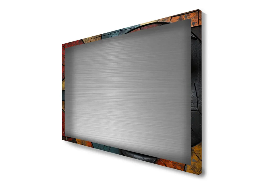 Elegante metalen magneetbord met abstract gezicht – droog uitwisbaar & magnetisch