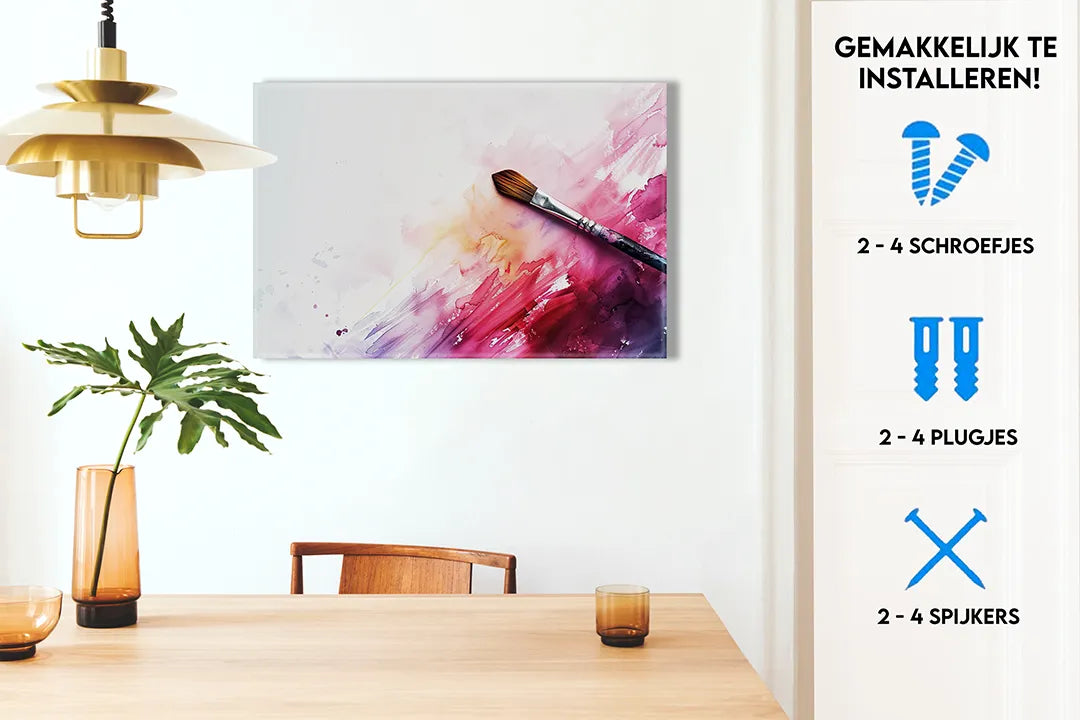 Kleurrijk Aluminium Magneetbord met Kwast – droog uitwisbaar & magnetisch