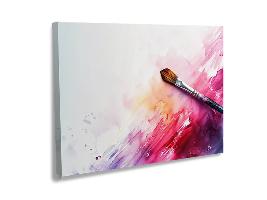 Kleurrijk metalen bord met een kwast erop, ideaal als magneetbord.