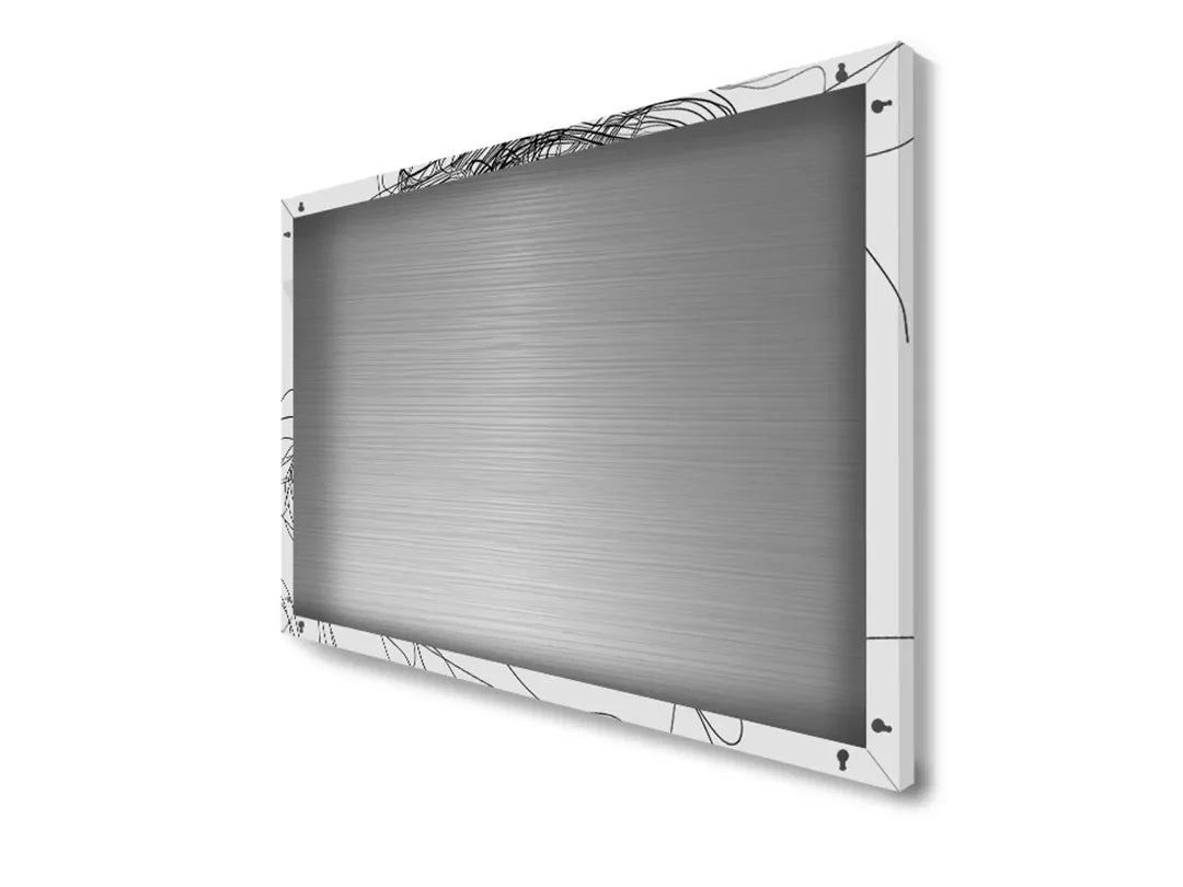 Mooi metalen magneetbord met lijntekening – droog uitwisbaar & magnetisch