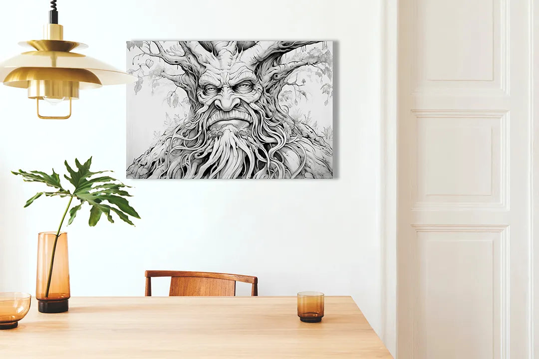 Metalen magneetbord met mystieke boomkunst - droog uitwisbaar & magnetisch