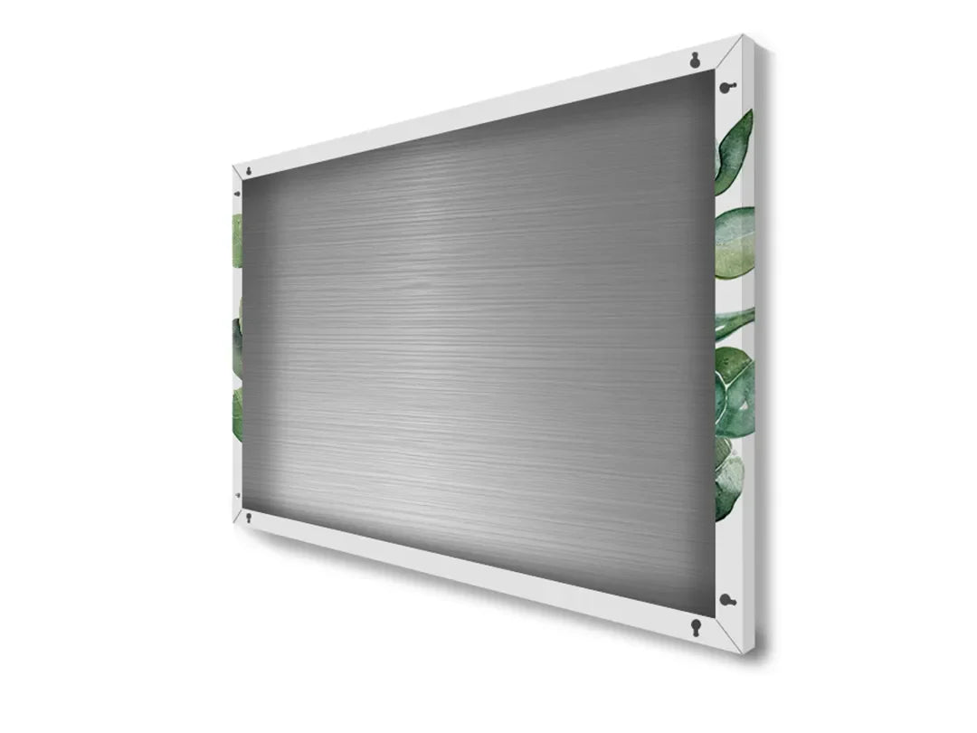 Groen metalen magneetbord met bladeren – droog uitwisbaar & magnetisch