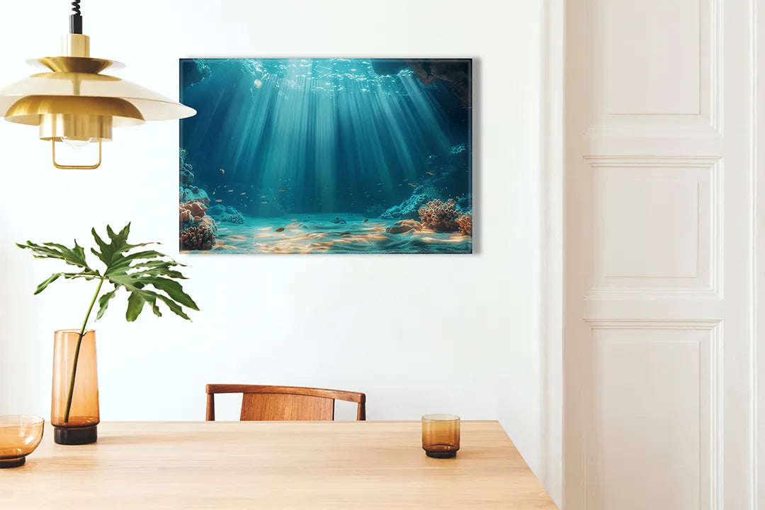 Metalen magneetbord met onderwaterwereld - droog uitwisbaar & magnetisch