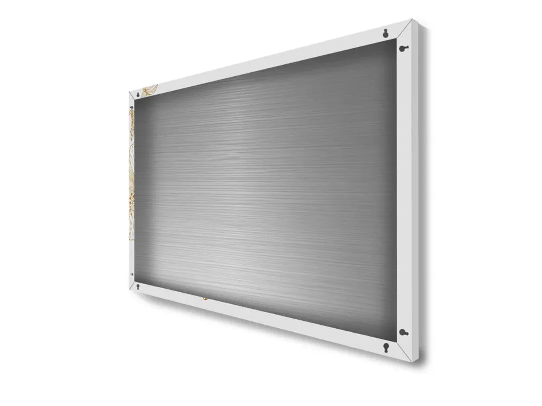 Decoratief metalen magneetbord met bloemenmotief – droog uitwisbaar & magnetisch