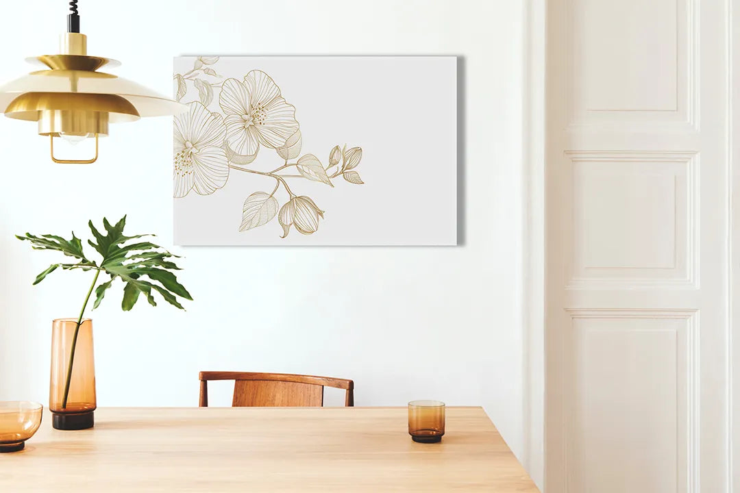 Decoratief metalen magneetbord met bloemenmotief - droog uitwisbaar & magnetisch