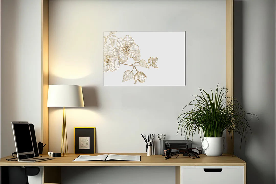 Decoratief metalen magneetbord met bloemenmotief - droog uitwisbaar & magnetisch