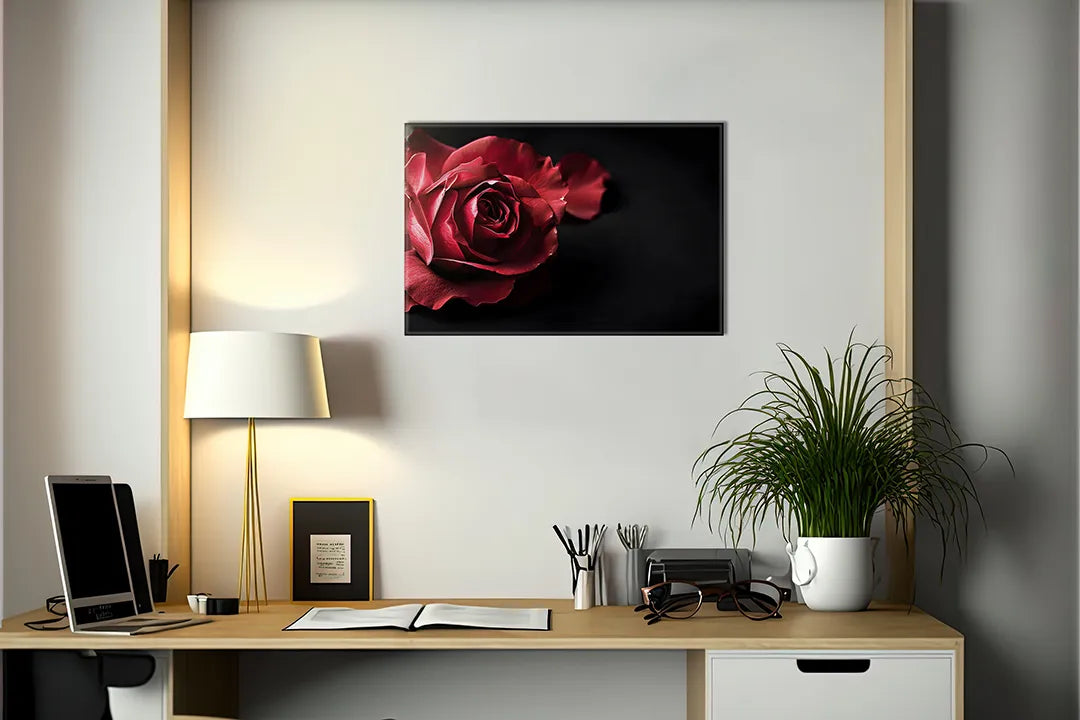 Metalen magneetbord met rode rozen als decoratie – droog uitwisbaar & magnetisch