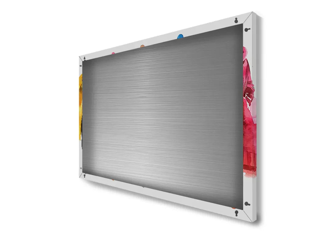 Kleurrijk metalen magneetbord met modeillustraties – droog uitwisbaar & magnetisch