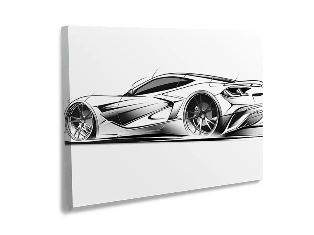 Metalen magneetbord met een sportwagen ontwerp, perfect voor decoratie en memo's.