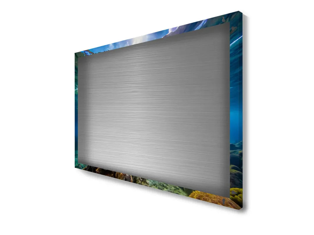 Metalen magneetbord met een zeeschildpad in helder water – droog uitwisbaar & magnetisch