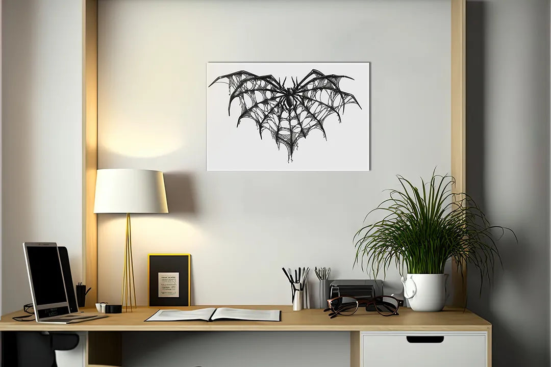 Metalen magneetbord met spin en web design – droog uitwisbaar & magnetisch