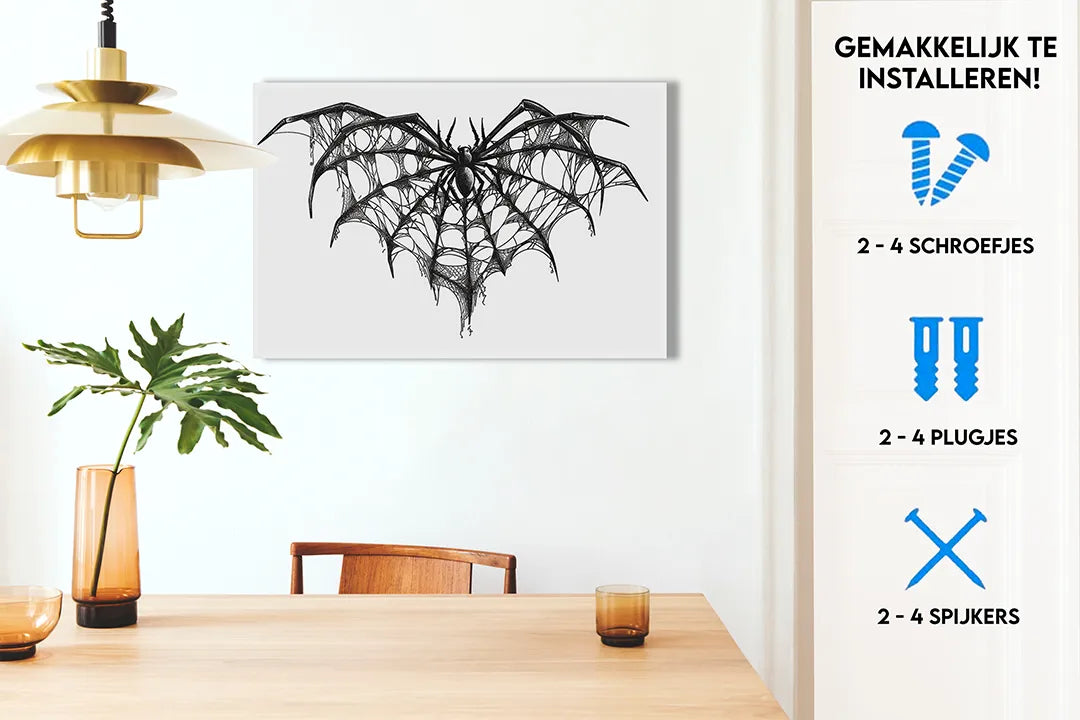 Metalen magneetbord met spin en web design – droog uitwisbaar & magnetisch