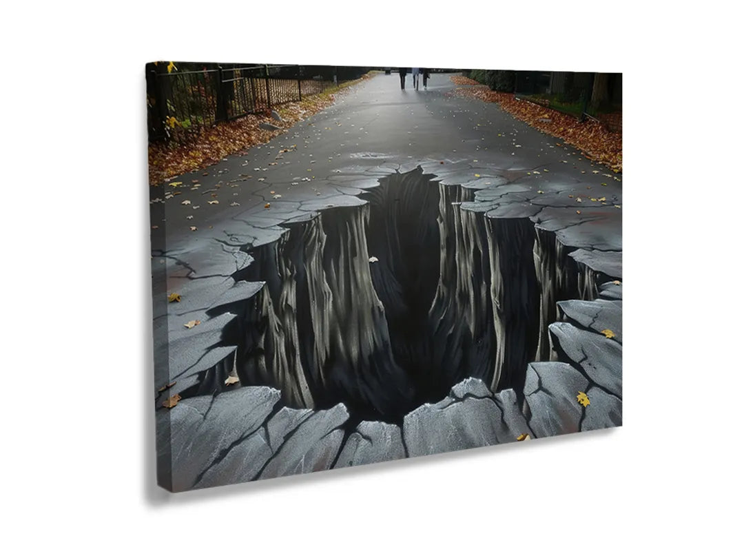 Metalen bord met 3D effect van een grindpad, perfect als magneetbord.