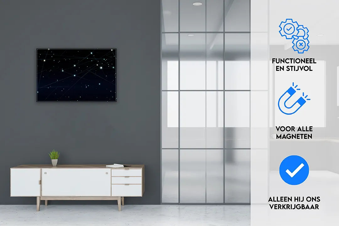 Metalen magneetbord met sterrenhemel design – droog uitwisbaar & magnetisch