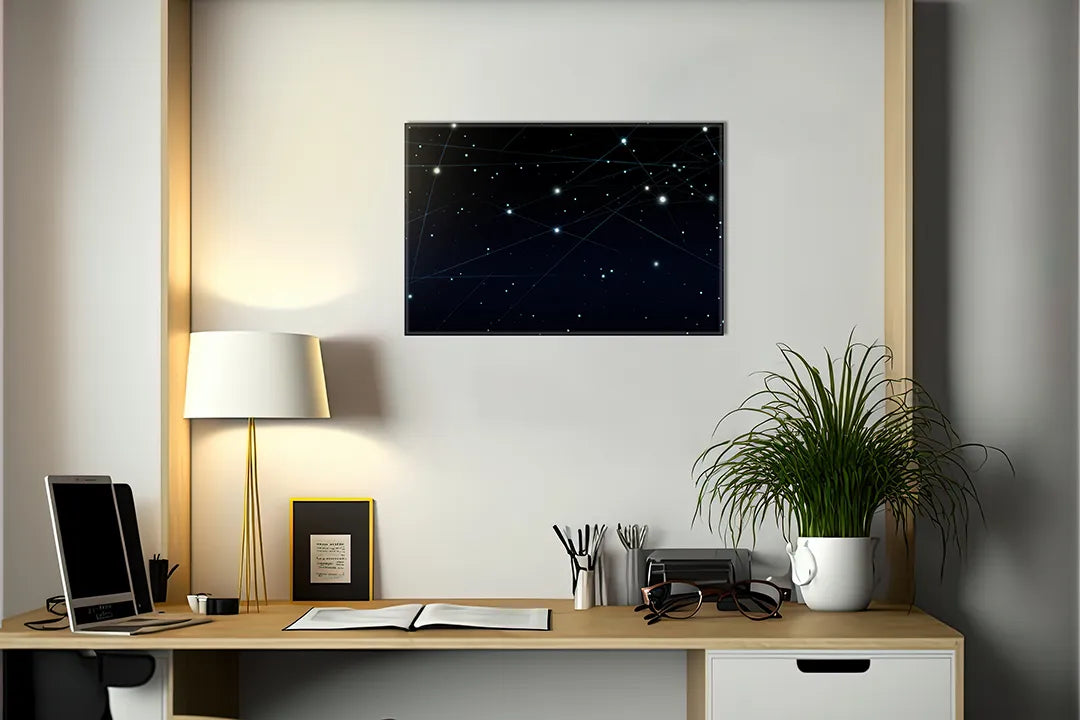 Metalen magneetbord met sterrenhemel design – droog uitwisbaar & magnetisch