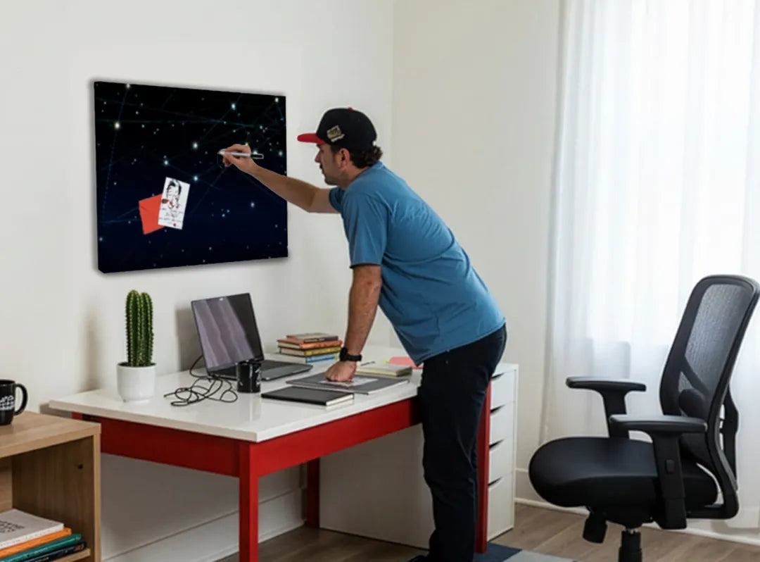 Metalen magneetbord met sterrenhemel design – droog uitwisbaar & magnetisch