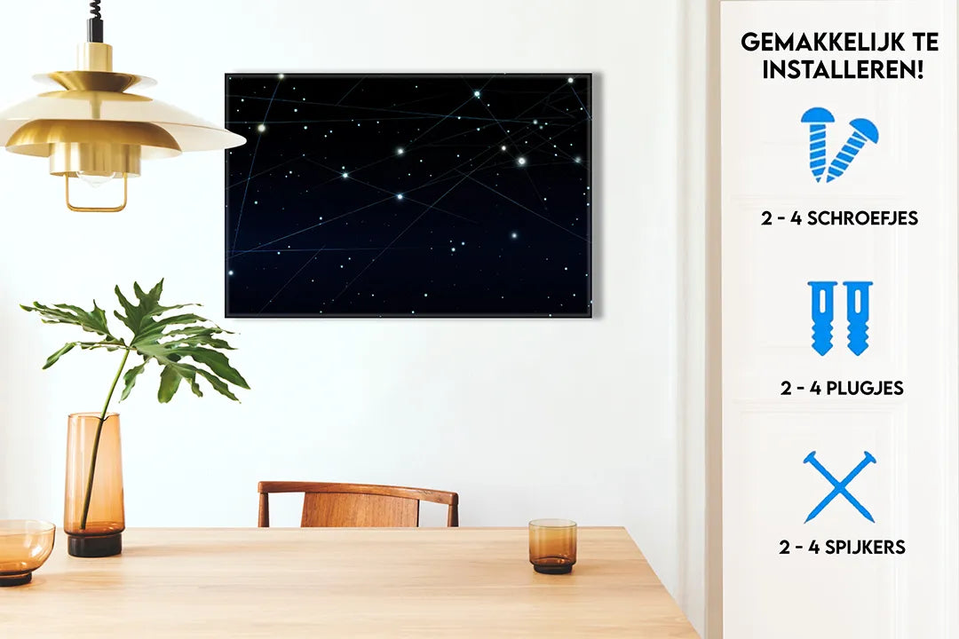 Metalen magneetbord met sterrenhemel design – droog uitwisbaar & magnetisch