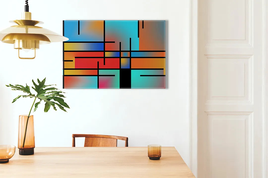 Kleurrijk abstract metalen magneetbord voor thuis of kantoor – droog uitwisbaar & magnetisch