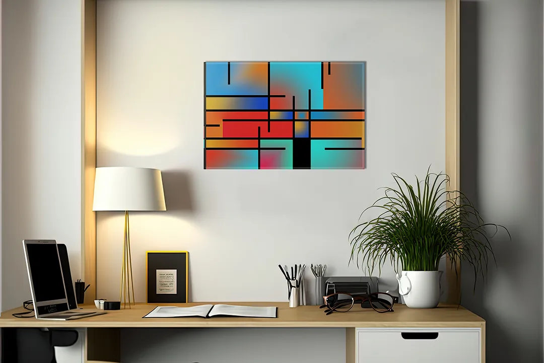 Kleurrijk abstract metalen magneetbord voor thuis of kantoor – droog uitwisbaar & magnetisch