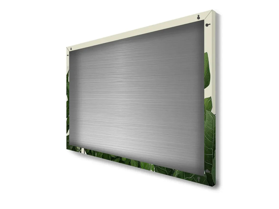 Metalen magneetbord met groene bladeren – droog uitwisbaar & magnetisch