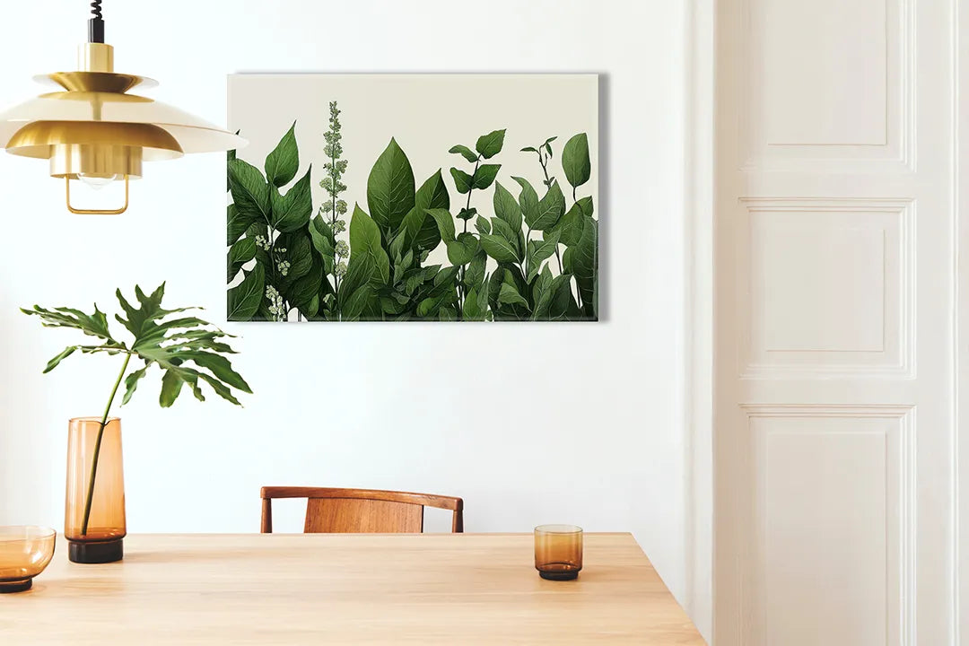 Metalen magneetbord met groene bladeren – droog uitwisbaar & magnetisch