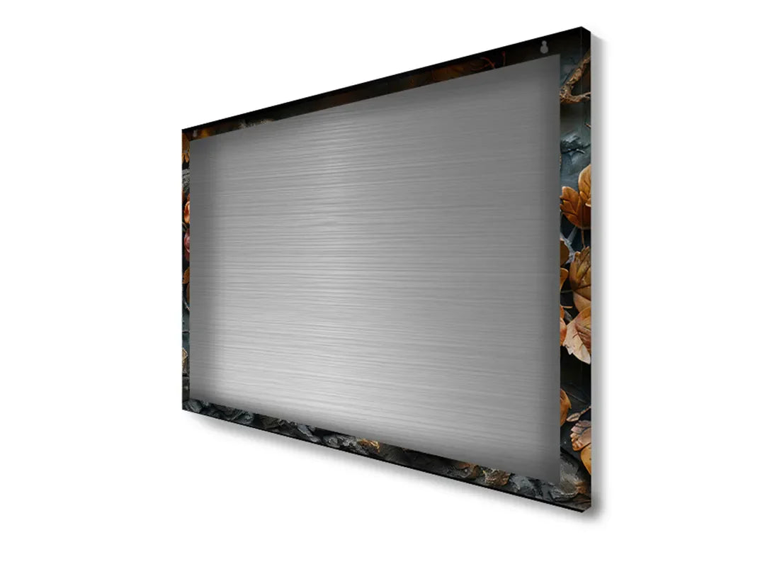 Metalen magneetbord met bloemmotief in warme kleuren – droog uitwisbaar & magnetisch