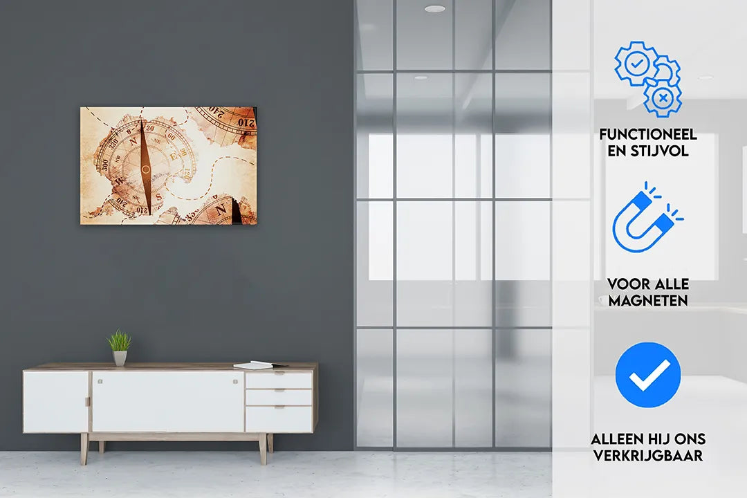 Metalen magneetbord kleurrijke wereldkaart – leerzaam decor voor kinderkamer