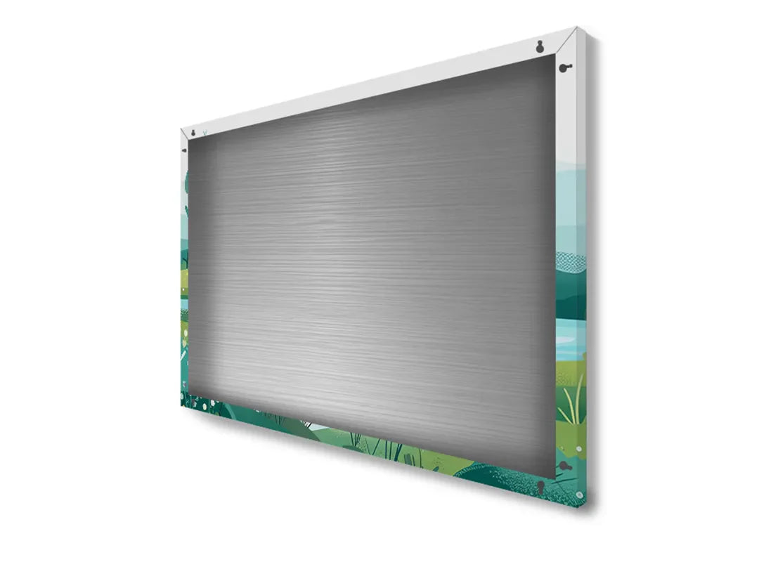 Metalen magneetbord met rustiek landschap in zachte kleuren – droog uitwisbaar & magnetisch