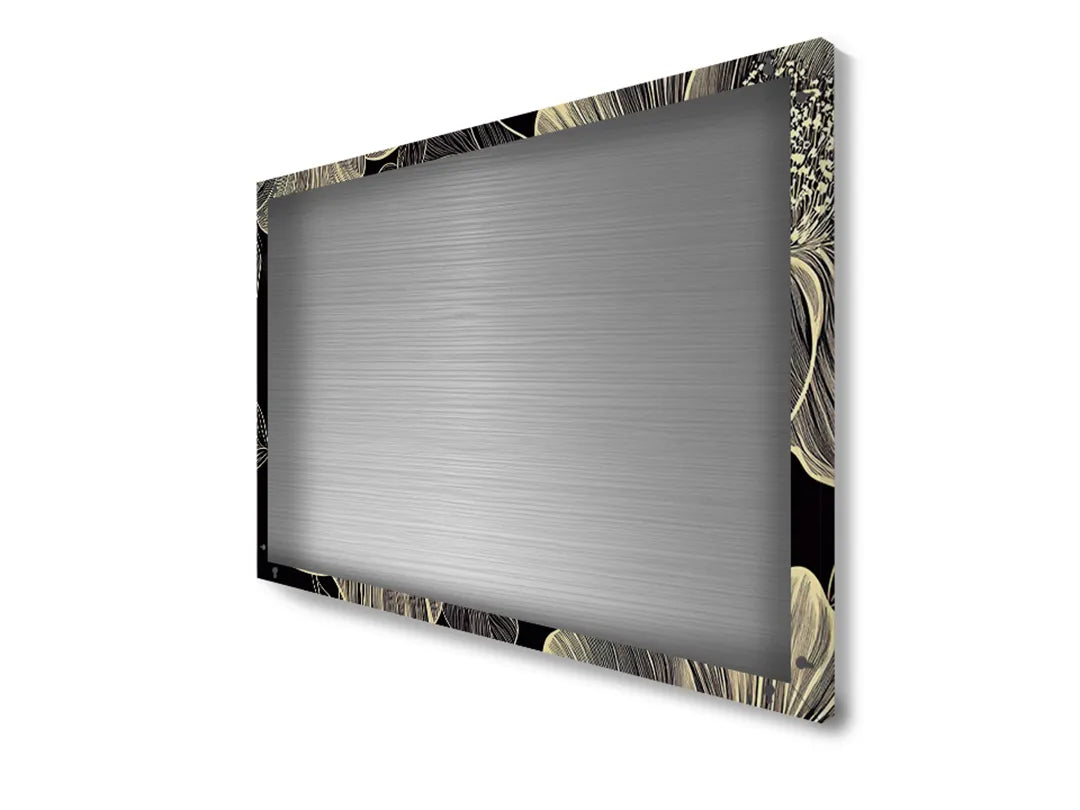 Elegant metalen magneetbord met bloemenmotiv – droog uitwisbaar & magnetisch