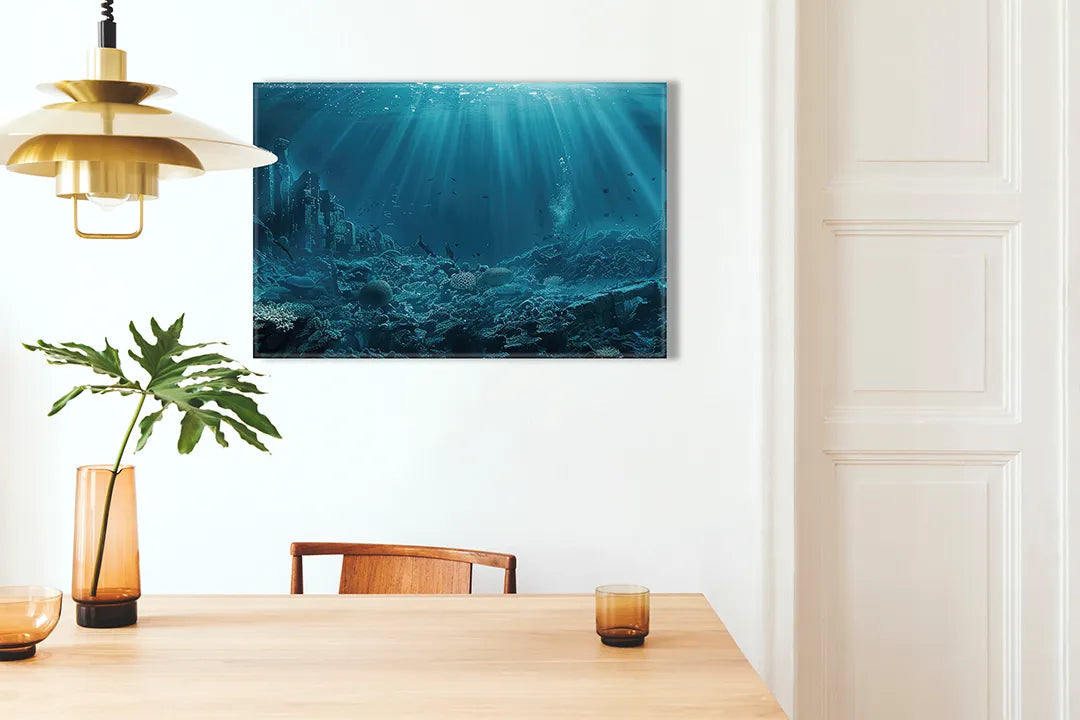 Metalen magneetbord onderwaterwereld – oceaan & diepte wanddecoratie