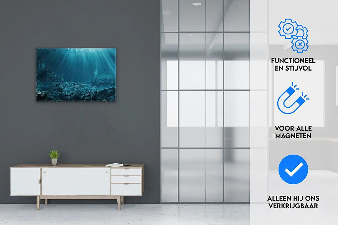 Metalen magneetbord onderwaterwereld – oceaan & diepte wanddecoratie