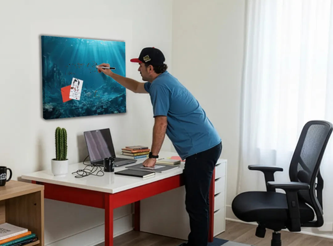 Metalen magneetbord onderwaterwereld – oceaan & diepte wanddecoratie