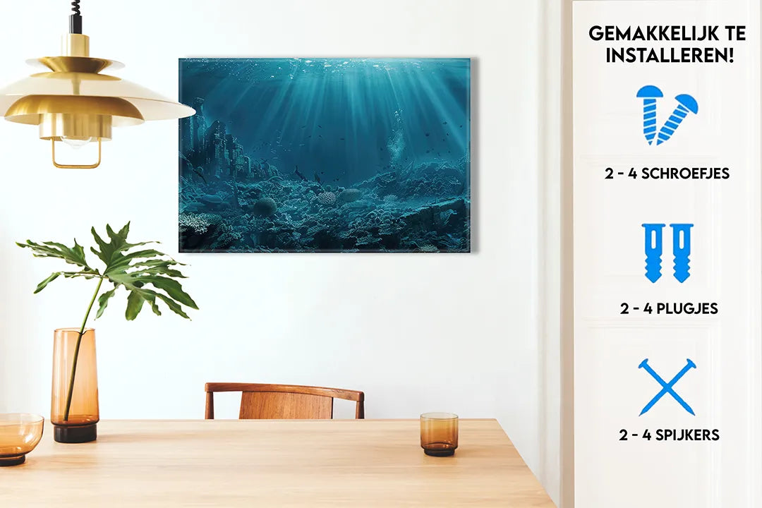 Metalen magneetbord onderwaterwereld – oceaan & diepte wanddecoratie