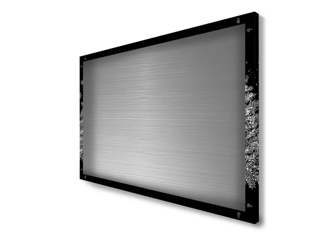 Zwart metalen magneetbord met witte kerstbomen – droog uitwisbaar & magnetisch