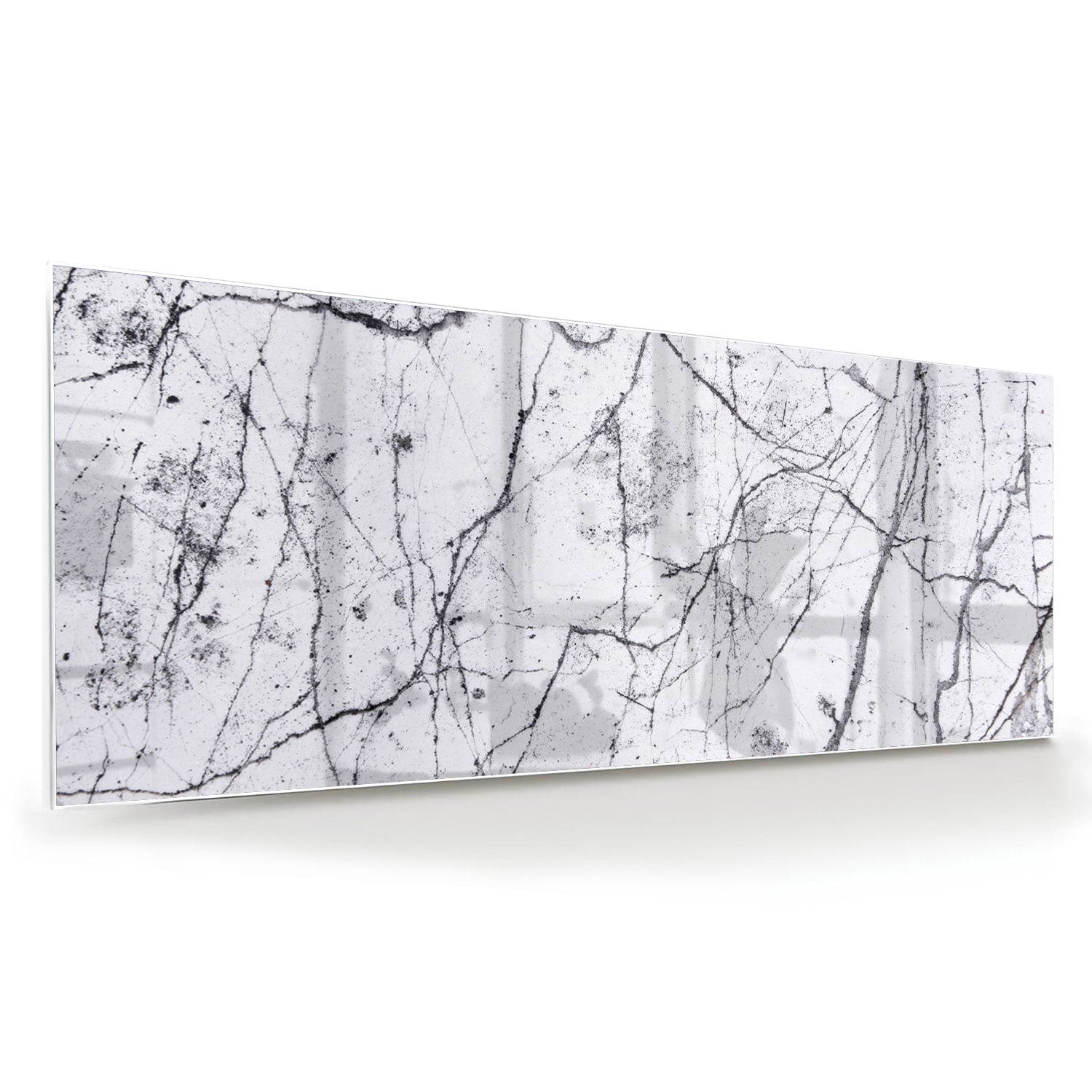 Abstract glazen schilderij met takkenstructuur in zwart-wit