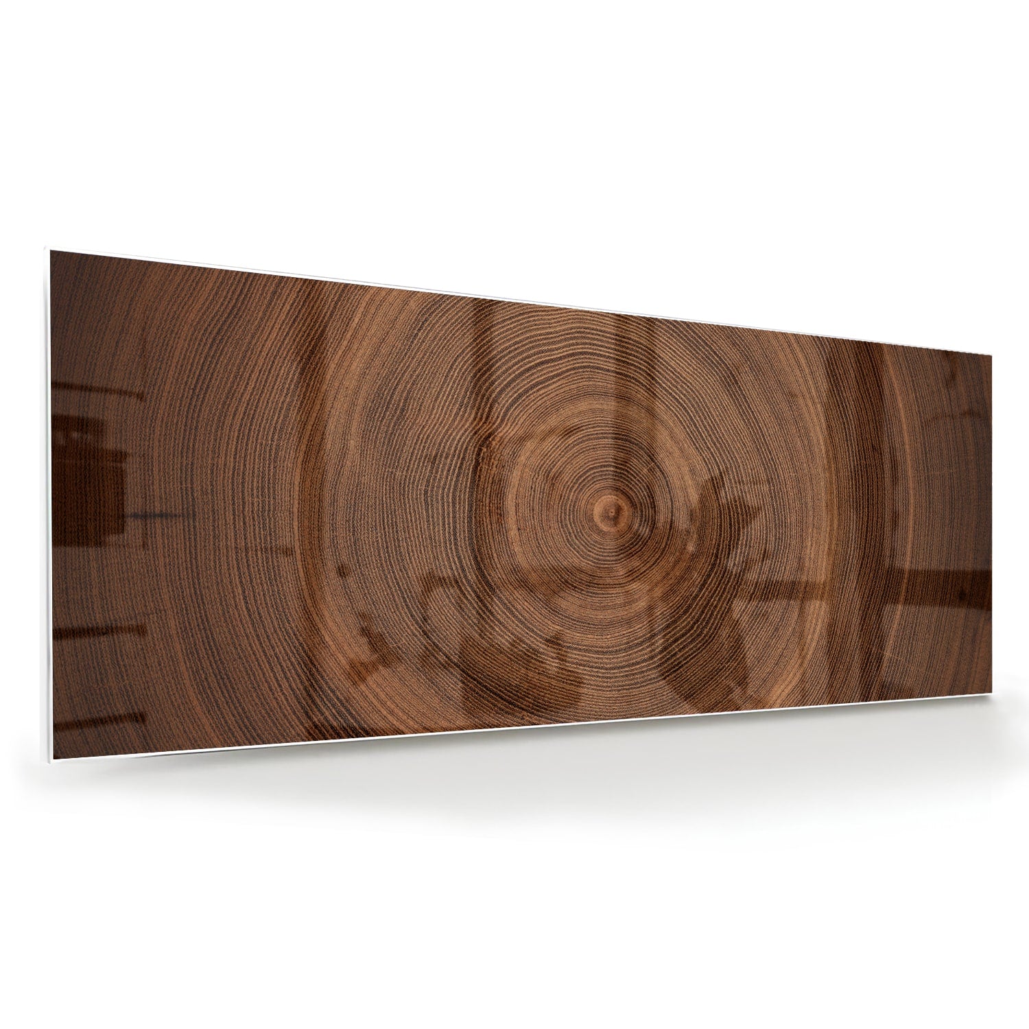 Glazen schilderij met een prachtige houtnerf, perfect voor wanddecoratie.