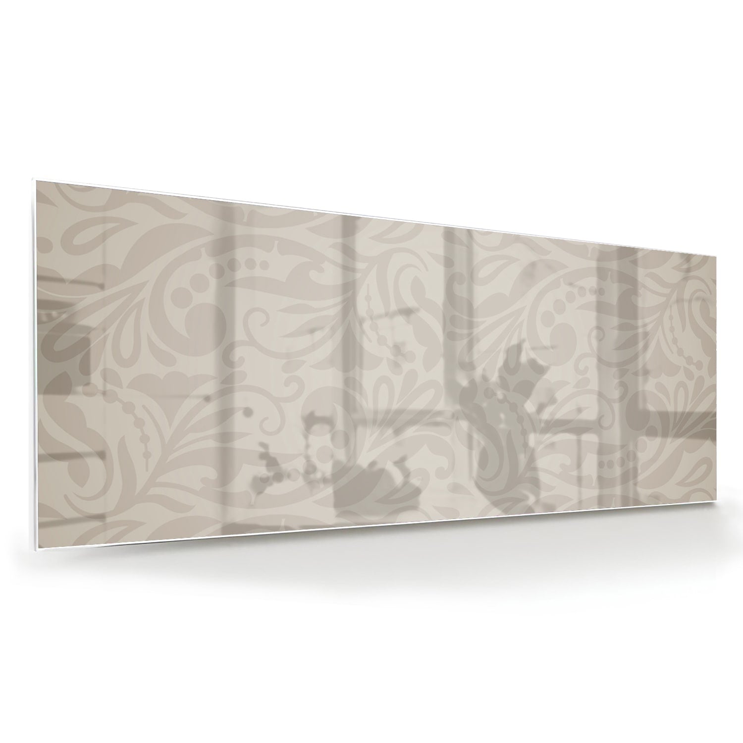 Elegante glazen schilderij met subtiel patroon aan de wand