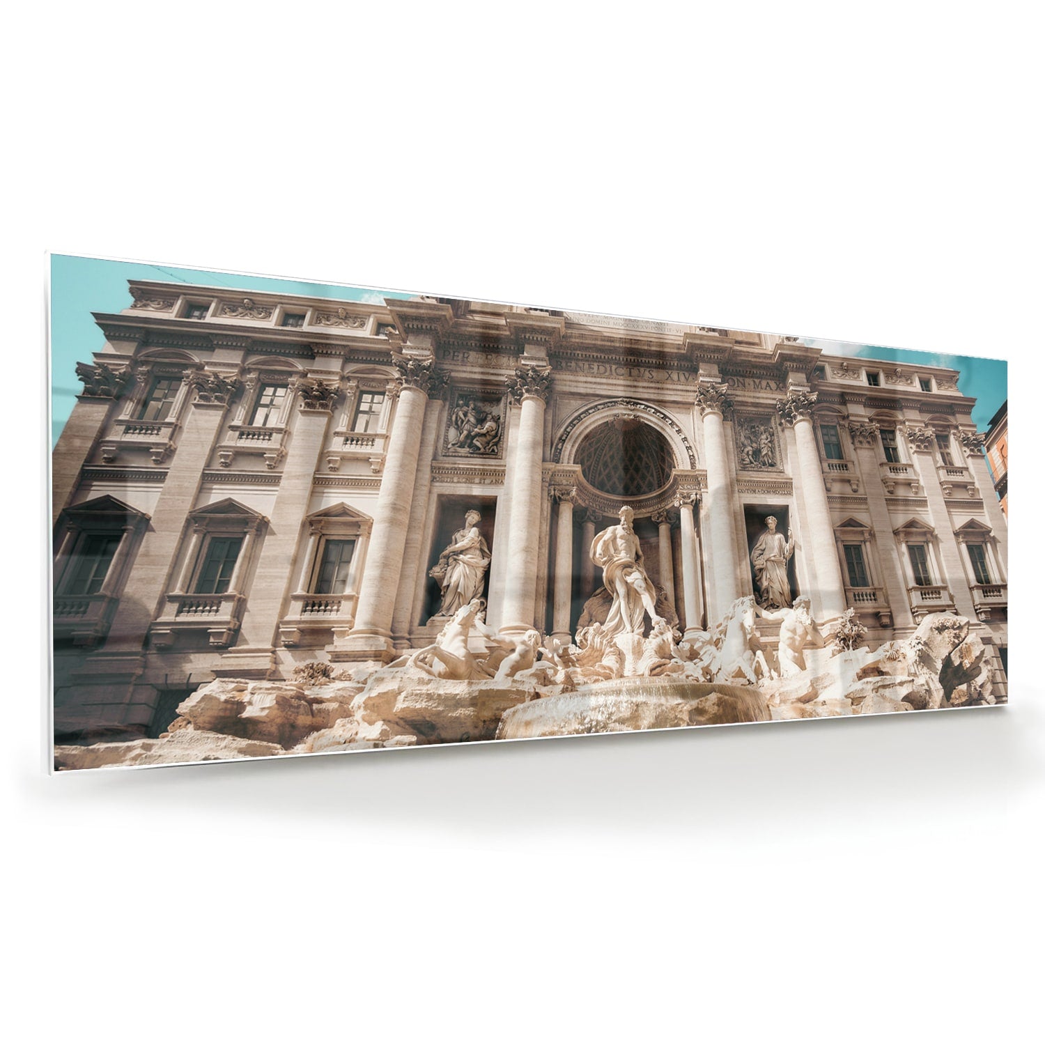 Glazen schilderij van de Trevi-fontein in Rome, prachtig weergegeven.