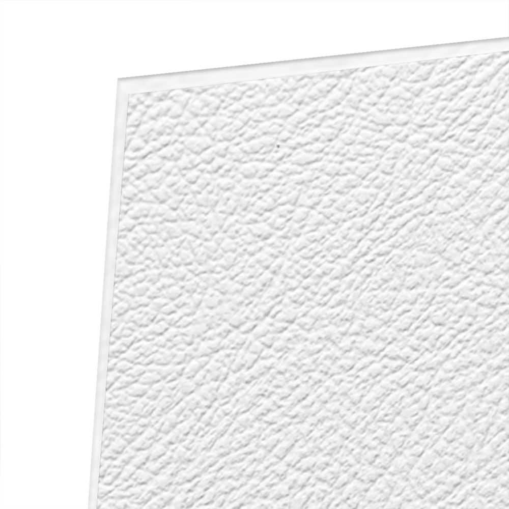 Een minimalistisch glazen schilderij met subtiele raamreflectie in een moderne woonkamer.