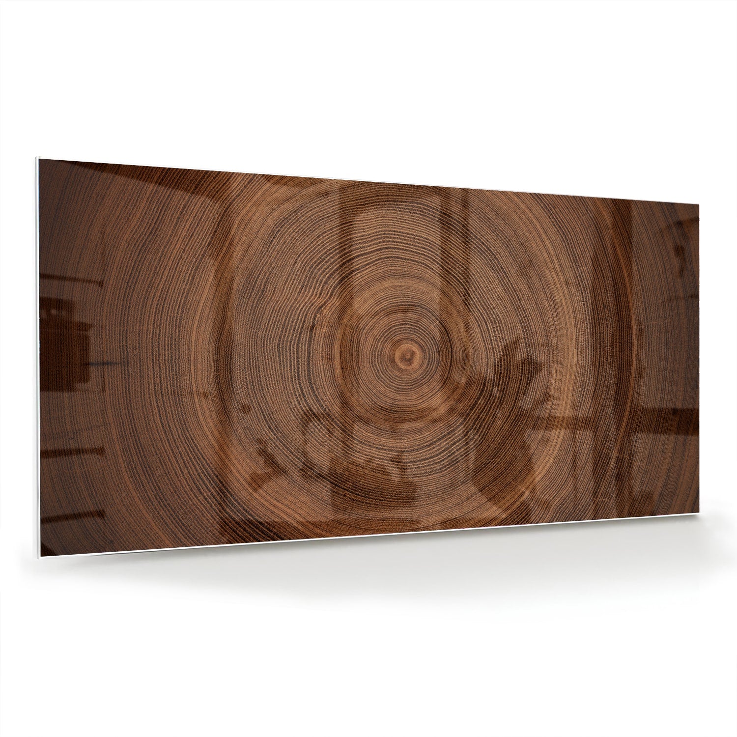 Glazen schilderij met een prachtige houtnerf, perfect voor wanddecoratie.