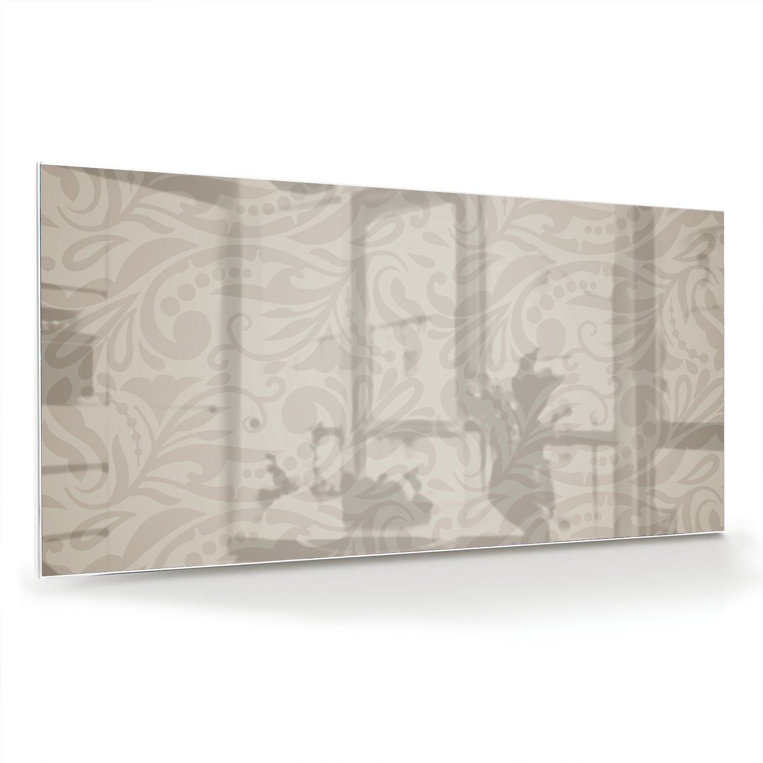 Elegante glazen schilderij met subtiel patroon aan de wand