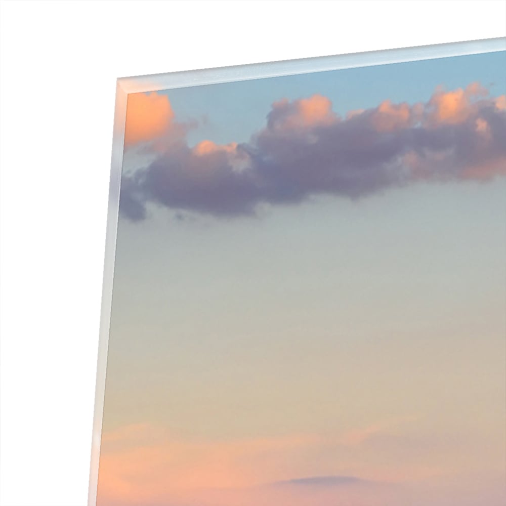 Glas schilderij van de Eiffeltoren in Parijs bij zonsondergang