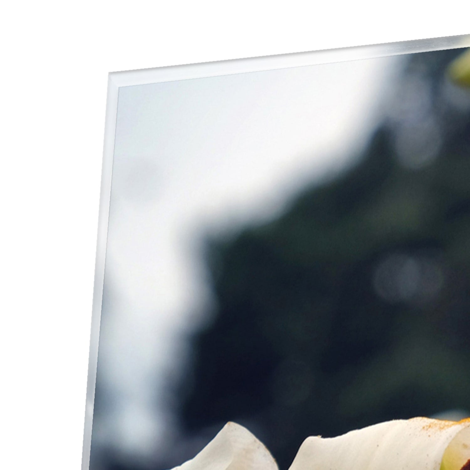 Glazen schilderij met lelies in een elegant interieur