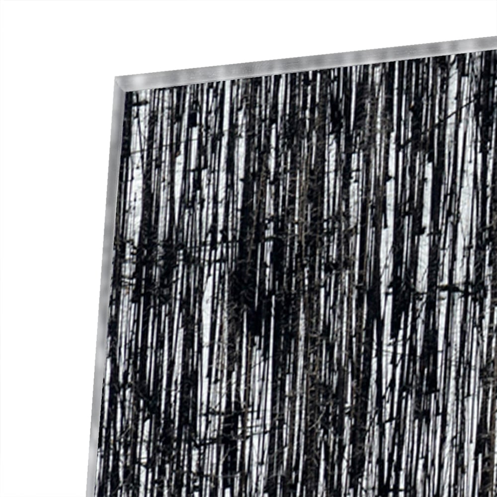 Minimalistisch glazen schilderij met een boslandschap, perfect voor moderne interieurs.