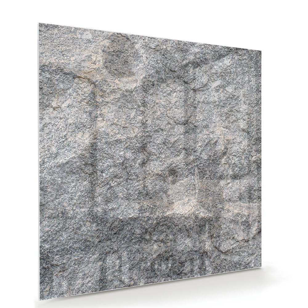 Glazen schilderij met abstracte textuur op muur in moderne woonkamer