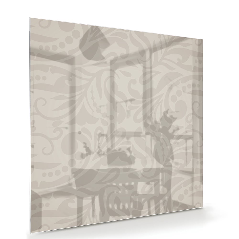 Elegante glazen schilderij met subtiel patroon aan de wand