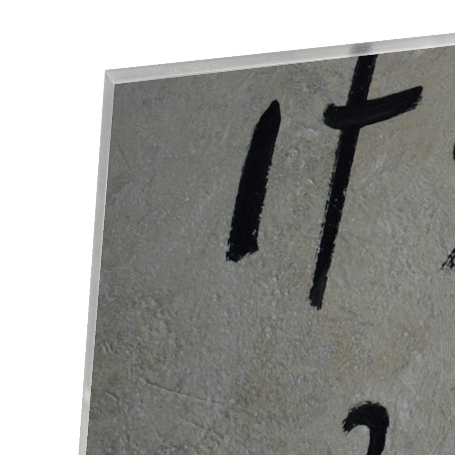 Glazen schilderij met de tekst 'it's not a mistake' aan de muur