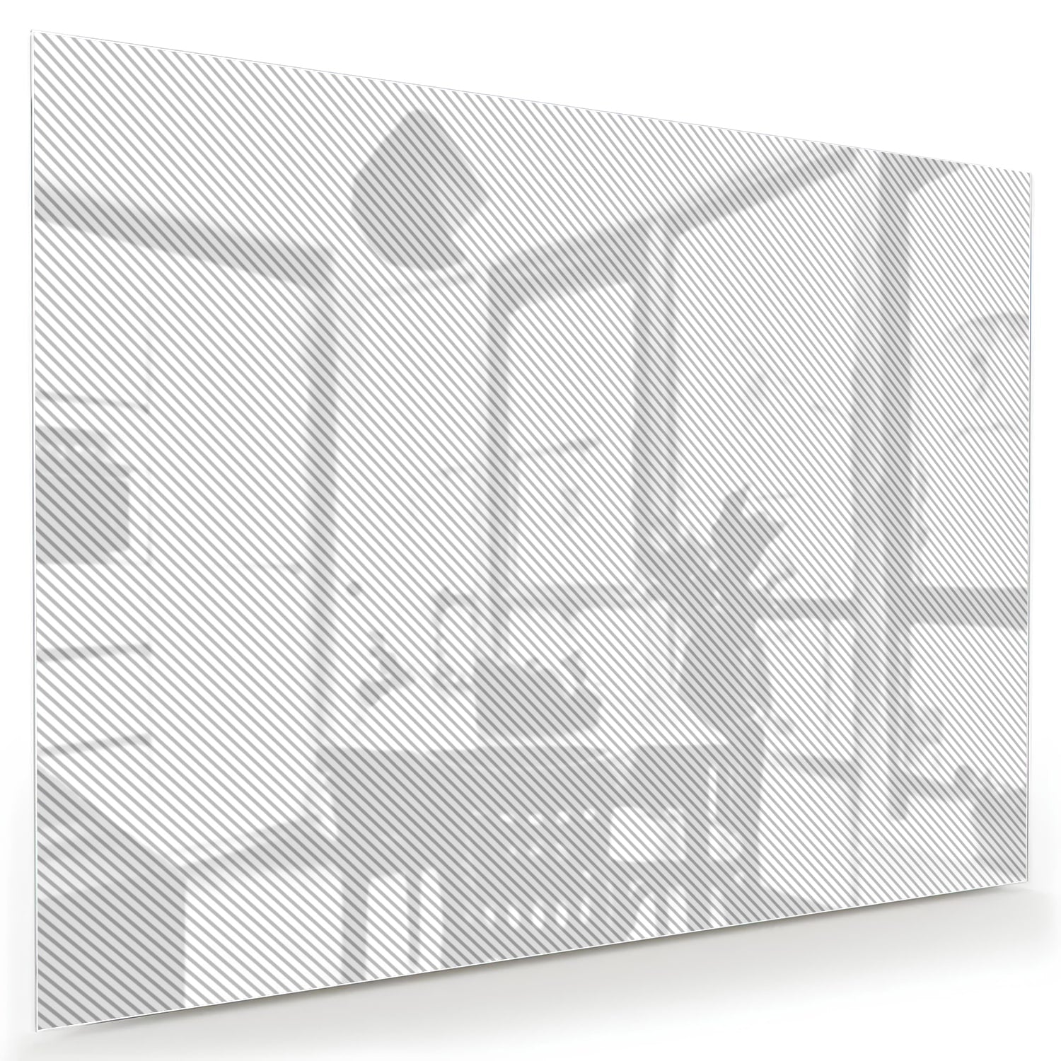 Stijlvol modern glazen schilderij in een lichte woonkamer.