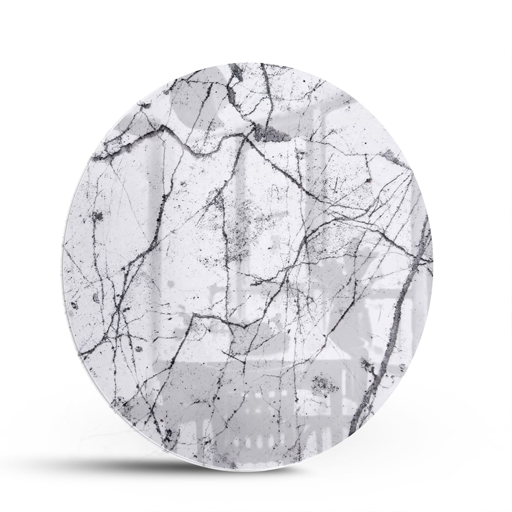 Abstract glazen schilderij met takkenstructuur in zwart-wit