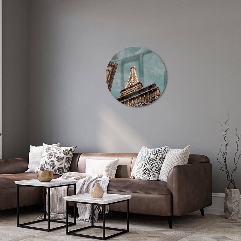 Glas schilderij van de Eiffeltoren met een luxe uitstraling